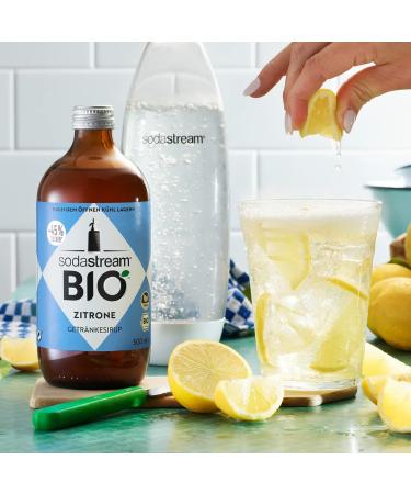 SodaStream ORGANIC Lemon Syrup - 500ml | Makes 3.5 Litres of Fresh Beverage Instantly - International Shipping Available - Buy Online on SooperMarket.com