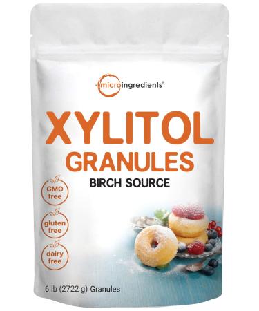 Pure Birch Xylitol Sweetener (Xylitol Sugar Crystal Powder), 6 Pounds (96 Ounce & 680 Serving), Natural Sweetener, 1:1 Brown Sugar Substitute and Low Calorie, Best for Baking and Cooking, No After Taste, Keto Friendly and