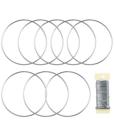 8 Pack Floral Hoop 10 Inches Metal Rings for Crafts Macrame Rings Hoop Wreath Dream Catcher Rings DIY Wreath Candle Rings Wreaths Craft Hoops Silver