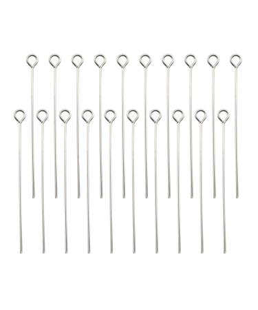 Eye Pin 200PCS 1.6inch/40mm 304 Stainless Steel Open Eyepins Headpins for Jewelry Necklace Making