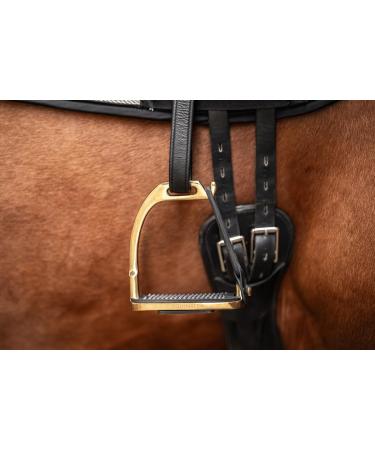 Equinate Safety Stalk Belfast 10cm Gold - Anti-Slip Rubber Tread | Stirrup for Adults & Children | Ankle Relief - 2 Pieces - Buy Online on SooperMarket.com