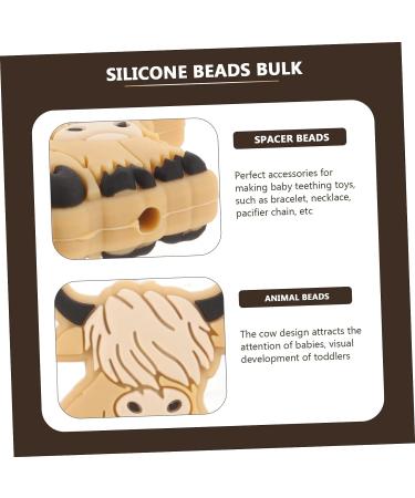 CRAFTHROU 10pcs Highland Animal Silicone Beads Toy - Cute Silica Gel Baby Beads 2.8x2.7cm - Buy Online on SooperMarket.com