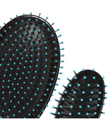 Conair Nylon Bristle Oval Cushion Hair Brush 2-Piece Set with Rubber-Grip Handles - Travel & Full-Sized Brushes - Buy Online on SooperMarket.com