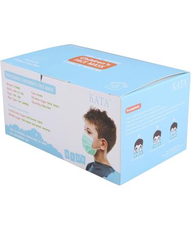 Kata 3-Ply Pleated Disposable Children's Face Masks - Green One Size Box of 50 - International Shipping Available - Buy Online on SooperMarket.com