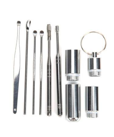 LANTRO JS Portable Vintage Stainless Steel Ear Pick Earwax Remover for Keychain Hanging Gentle and Thorough Cleaning