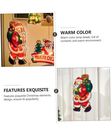 GANAZONO Santa Claus Figurine 1Pc Christmas Santa Claus Suction Cup Lamp Showcase LED Light Festival Supply Santa Claus Lamp - Buy Online on SooperMarket.com