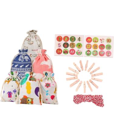 RORPOIR 51pcs Christmas Countdown Calendar Christmas Calendar Pouch Christmas Hanging Halloween Burlap Bag - Buy Online on SooperMarket.com