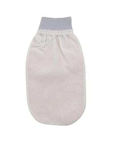 Turkish hammam peeling glove for body and freshness made of 100 silk Kessa glove silk shoe body peeling for women men shower spa by Feel Fine (silver)