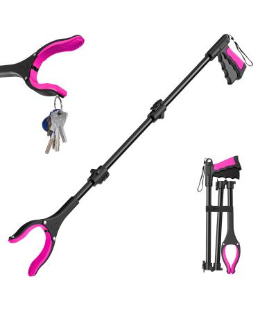 Grabber Reacher Tool 36" Long Folding Reacher Grabber Pickup Tool for Seniors with 360 Rotating Claw + 2 Magnets Trash Picker Upper Grabber Tool Heavy Duty