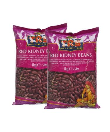 TRS Red Kidney Beans | 1KG | Vegan | GMO Free | Dark Red | High Fibre | High Protein | Indian Origin (pack of 2)