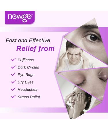 NEWGO Cold Eye Mask - Reusable Hot Cold Therapy Cooling Eye Mask for Puffy Eyes, Migraine, Dark Circles, Dry Eyes, Swollen Eyes, Sinus Pain - Light Purple - Buy Online on SooperMarket.com