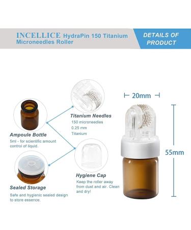 Hydra Roller Microneedle Derma Roller & Stamp Serum Applicator Kit - 2 in 1 Titanium Micro Needle Tool with 2 Empty Ampule Bottles - Cosmetic Microneedling Set - Buy Online on SooperMarket.com