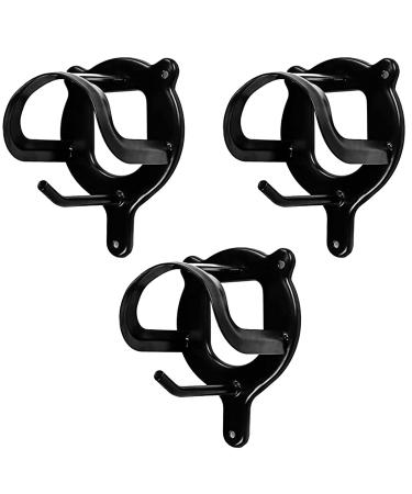 HIXNUG 3Pcs Horse Bridle Rack Black Bridle Hooks Horse Rein Holders Storage Halter Hanger Bridle Holder for Horse Barn Supplies