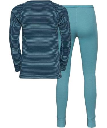 Buy Odlo Unisex Kids Long Active Warm Eco Set 116 - Reef Waters Blue Wing Teal | International Shipping Available - Buy Online on SooperMarket.com