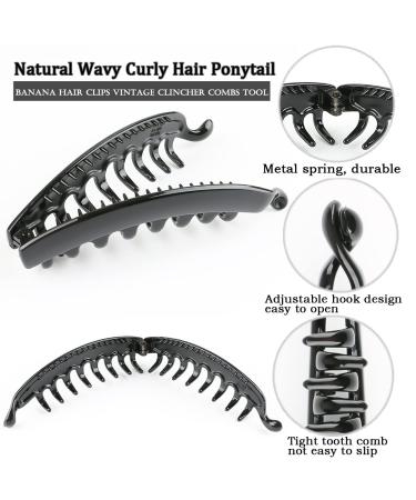 Aaiffey Banana Hair Clips for Women - Classic Double Comb Clips Leopard Print Ponytail Holder - Pack of 4 - Buy Online on SooperMarket.com