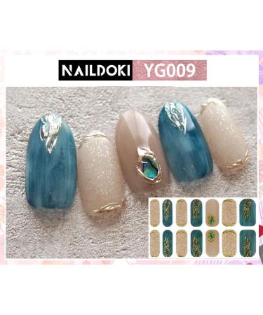NAILDOKI Nail Stickers 8 Sheets x 14 Pieces - Self-Adhesive Gel Nail Wraps for Women & Girls | Nail Polish Strips & Art Decals C3-20 - Buy Online on SooperMarket.com