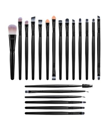 AOOWU MAKE UP brush set 20 pieces of eyeshadow brush set make -up tools face and eyes cosmetics make -up brush cosmetic brush for foundation concealers blush and eyeshadow (20PCs)