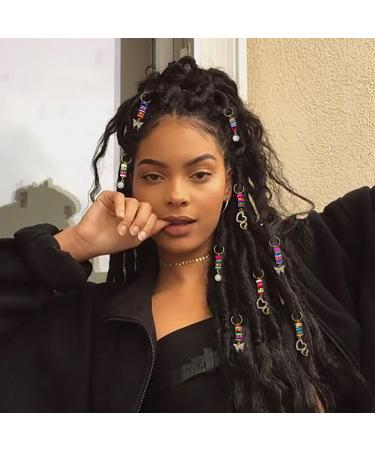 Gold Rhinestone Loc Jewelry Set for Black Women - 9PCS - Buy Online on SooperMarket.com