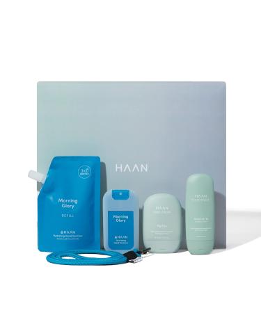 HAAN - Aquamarine Gift Pack - Hand cleaner 30 ml + refill bag 100 ml hand cream 50 ml toothpaste 55 ml - refill packs