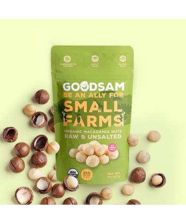 GOODSAM Organic Macadamia Nuts - 8 oz | Non GMO, Vegan, Gluten Free | Raw & Unsalted, Halves & Whole Blend | Keto Friendly | Direct Trade, Regenerative Farming - Buy Online on SooperMarket.com