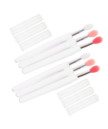 PLAFOPE 6pcs Lip Brush Cosmetic Lipstick Brush Makeup Lipstick Applicator Lip Balm Applicator Eye Shadow Applicator Silicone Lip Mask Brush Lip Balm Brush Makeup Use Lipstick Brush