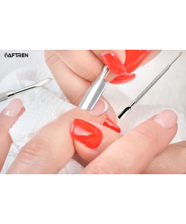 AFTREN Double Sided Metal Cuticle Pusher Tool Manicure Pedicure Salon Professional Cuticle Remover Quality J2 Curved Edge Stainless Steel - Buy Online on SooperMarket.com