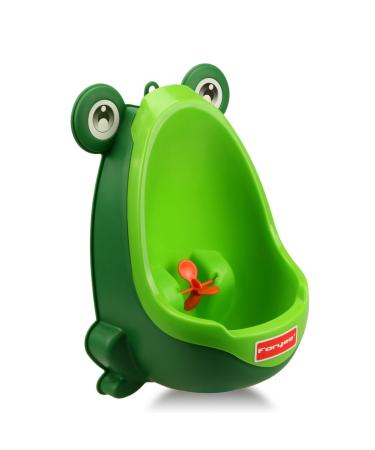 Foryee Cute Frog Potty Training Urinal for Boys with Funny Aiming Target - Blackish Green