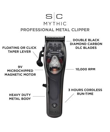 Buy Stylecraft Mythic Professional Metal Body Cordless Hair Clipper | 9V Magnetic Motor Double Black Diamond Blades 8 Guards - International Shipping Available - Buy Online on SooperMarket.com