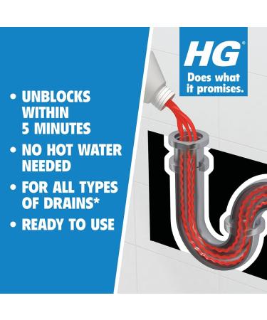 HG Drain and Plug Unblocker Effectively Removes Blockages Liquid Cleaner for Blocked Drain Pipes in Sinks or Shower Traps X2 Treatments 1L (Pack of 2) 1 l (Pack of 2) Drain and Plug Unblocker 1 l - Buy Online on SooperMarket.com