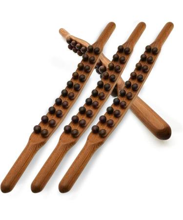Buy Dellx 20 Beads Gua Sha Scraping Stick Wooden Massage Tool for Muscle Relief & Meridian Therapy Ideal for Back & Waist - Buy Online on SooperMarket.com