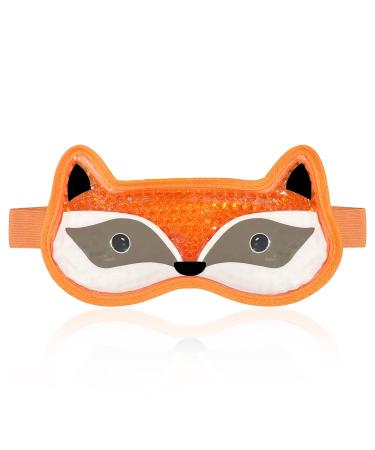 Adorable cooling Eye Mask Gel Eye Mask Reusable Hot Cold Therapy cold eye mask for Post Surgery Puffiness Dark Circles Eye Bags Dry Eyes Migraines with Soft Plush Backing #09 Orange 1