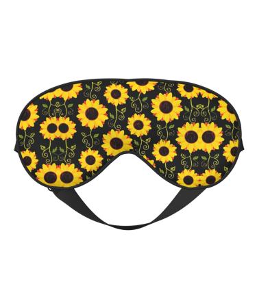 SSIMOO Cute Sunflower Soft Sleep Eye Mask Female Breathable Eye Patch Perfect for Travel and Relaxation Black