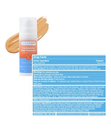 ClearSPF Daily Tinted Moisturizing Sunscreen - Broad Spectrum SPF 30 Lightweight & Hydrating - Exp 03/2025 - International Shipping Available - Buy Online on SooperMarket.com