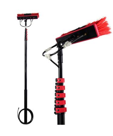 Water Fed Pole Kit Window Cleaning Pole Water Fed Telescopic Brush Extendable Cleaner Conservatory Roof for Photovoltaic Panel Cleaning Trucks 3.6M-12M 30cmbrush-18FT/5.4M 55cm Brush Head 8M/27FT