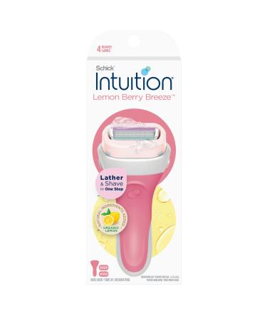 Schick Intuition Lemon Berry Breeze Razors for Women | 1 Razor & 2 Intuition Razor Blades Refill with Organic Lemon Fresh Citrus Berry