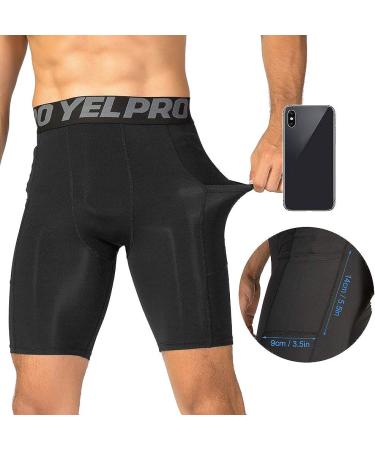 Lixada Men's Performance Sports Baselayer Shorts - Cool Dry Tights for Active Workouts - Large Black & Black Camouflage & Green Camouflage - Buy Online on SooperMarket.com