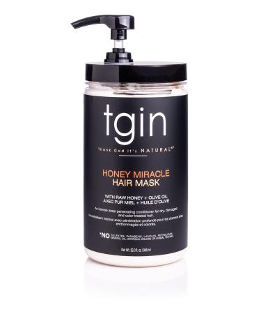 tgin Honey Miracle Hair Mask (Jumbo  32 oz) for Natural Hair - Dry Hair - Curly Hair - Type 3c and 4c hair