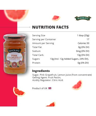 Mackays Pink Grapefruit Marmalade 12 Oz - Exquisite Citrus Spread - Buy Online on SooperMarket.com