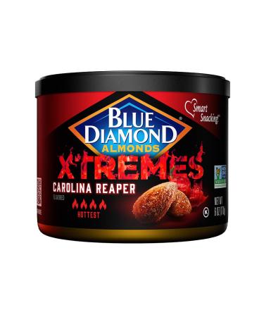 Blue Diamond Almonds XTREMES Carolina Reaper Flavored Snack Nuts 6 Oz Resealable Cans (Pack of 1)