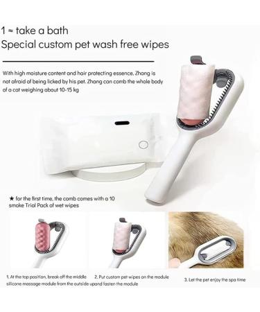 Cabbage Pets Sticky Brush 2.0 - 4 in 1 Cat Brush & Universal Pet Knot Remover with Wet Wipes | Leave-In Essence & Cotton Towels Included | International Shipping Available - Buy Online on SooperMarket.com