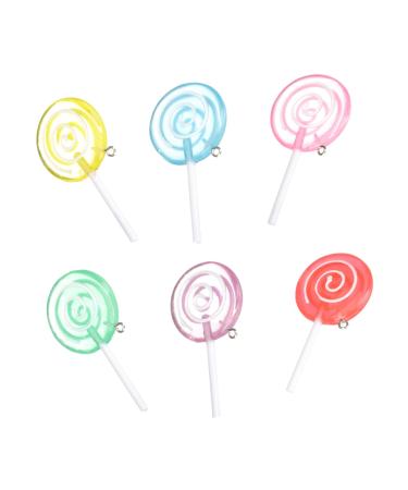 VINTORKY 6pcs Lollipop Model Kids Toy Mini Lollipops Embellishments Diy Lollipops Pendant Fake Lollipops Lollipop Props Wall Decor Christmas Candy Cane Toys Supplies Plastic Child Dessert