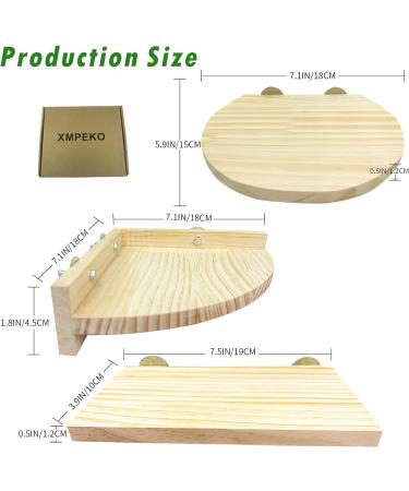3PCS Hamster Wooden Platform Perch Stand Natural Bird Budgie Toys and Accessories Parrot Cage Perch for Chinchilla Mouse Rat Dwarf Hamster Small Animals - Box Packaging - Buy Online on SooperMarket.com