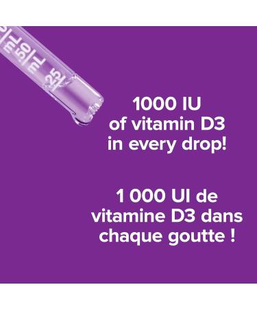 Webber Naturals Vitamin D3 1000 IU Liquid 25 mL For Healthy Bones Teeth and the Maintenance of Good Health Unflavored 25 ml (Pack of 1) - Buy Online on SooperMarket.com