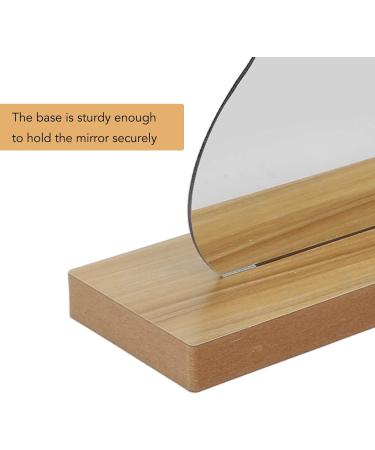 Delicate Irregular Acrylic Makeup Mirror Aesthetic Desktop Mirror with Durable Wooden Base for Men Women Portable Lightweight Cosmetic Mirror for Home Bathroom Travel - Buy Online on SooperMarket.com