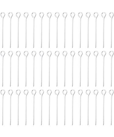 Shapenty 200PCS Mini Metal Wire Eyepins Beading Small Open Eye Head Pins Needles Bulk for DIY Craft Bead Earring Pendant Necklace Bracelet Jewelry Charm Finding Making (24mm/1Inch  Silver) 24mm/1Inch Silver
