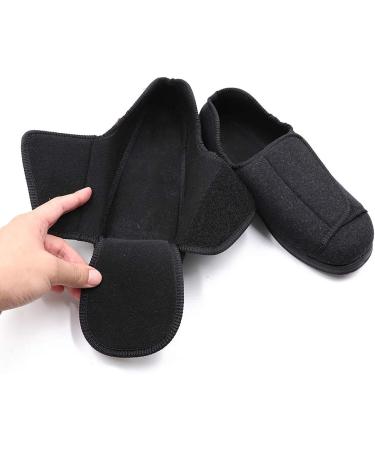 MEJORMEN Women's Diabetic Edema Slippers - Wide Width Orthopedic Shoes for Elderly with Adjustable Closures - Black, Size 10 - Buy Online on SooperMarket.com