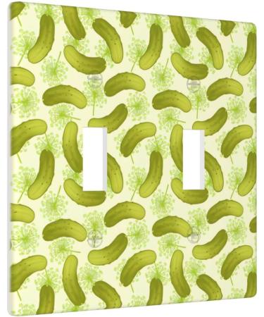Wall Plate Sushi Dill Pickles picture Toggle Light Switch Covers Decorator 2 Gang Outlet Plate Durable 4.5X4.5 in - Buy Online on SooperMarket.com