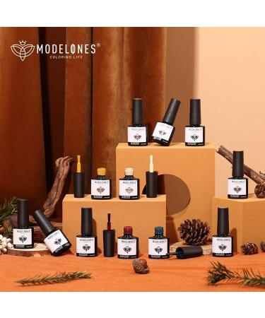 Modelones Fall Gel Nail Polish Kit - 12 Colors Soak Off Set for DIY Home Salon Manicure - Yellow, Sage Green, Orange, Nude, Blue, Red, Black - 0.24oz - LED Gel Nail Polish Set - Vintage Era - Buy Online on SooperMarket.com