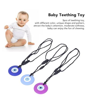 3PCs Children's Tooth Toys - Blue Sky Blue & Purple Silicone Teething Toys for Toddlers - Perfect for Home & Travel - Buy Online on SooperMarket.com