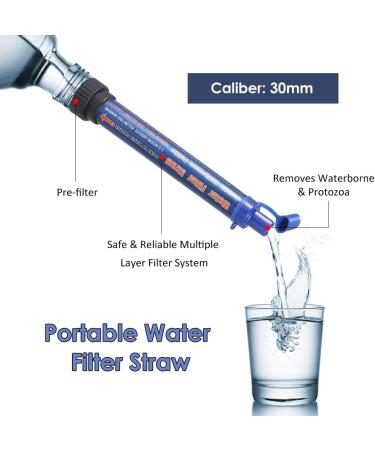 Lixada Outdoor Water Filter System - Ultrafilter Straw for Camping Travel Hiking & Fishing | Emergency Survival Gear - Army Green - Buy Online on SooperMarket.com